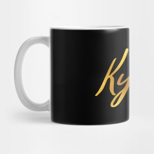 Kylee Name Hand Lettering in Faux Gold Letters Mug